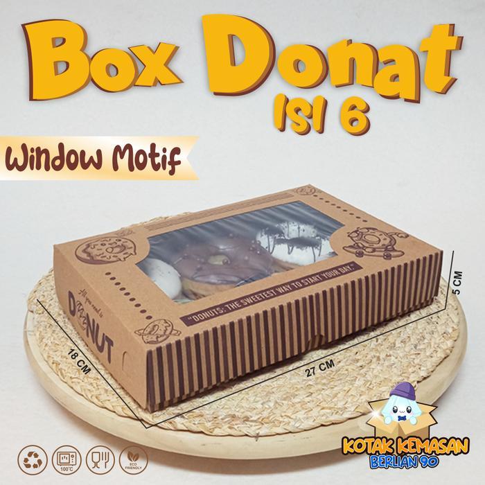 (Isi 50pcs) Box Donat Jendela Window Kotak Donat isi 6 Dus Donat Murah Kitchenware JENDELA