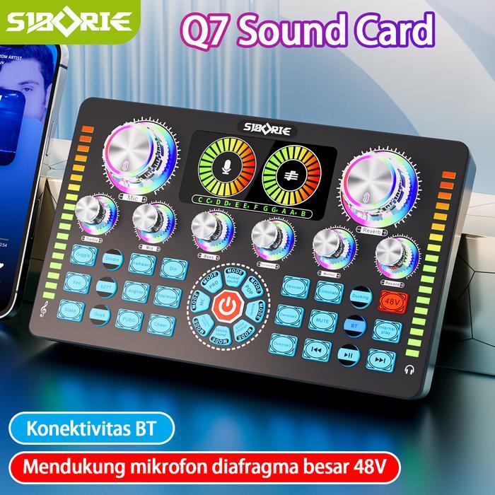 Siborie Soundcard Q7 Original Bluetooth Sound Card 48V Ditingkatkan Pengurangan Kebisingan Yang