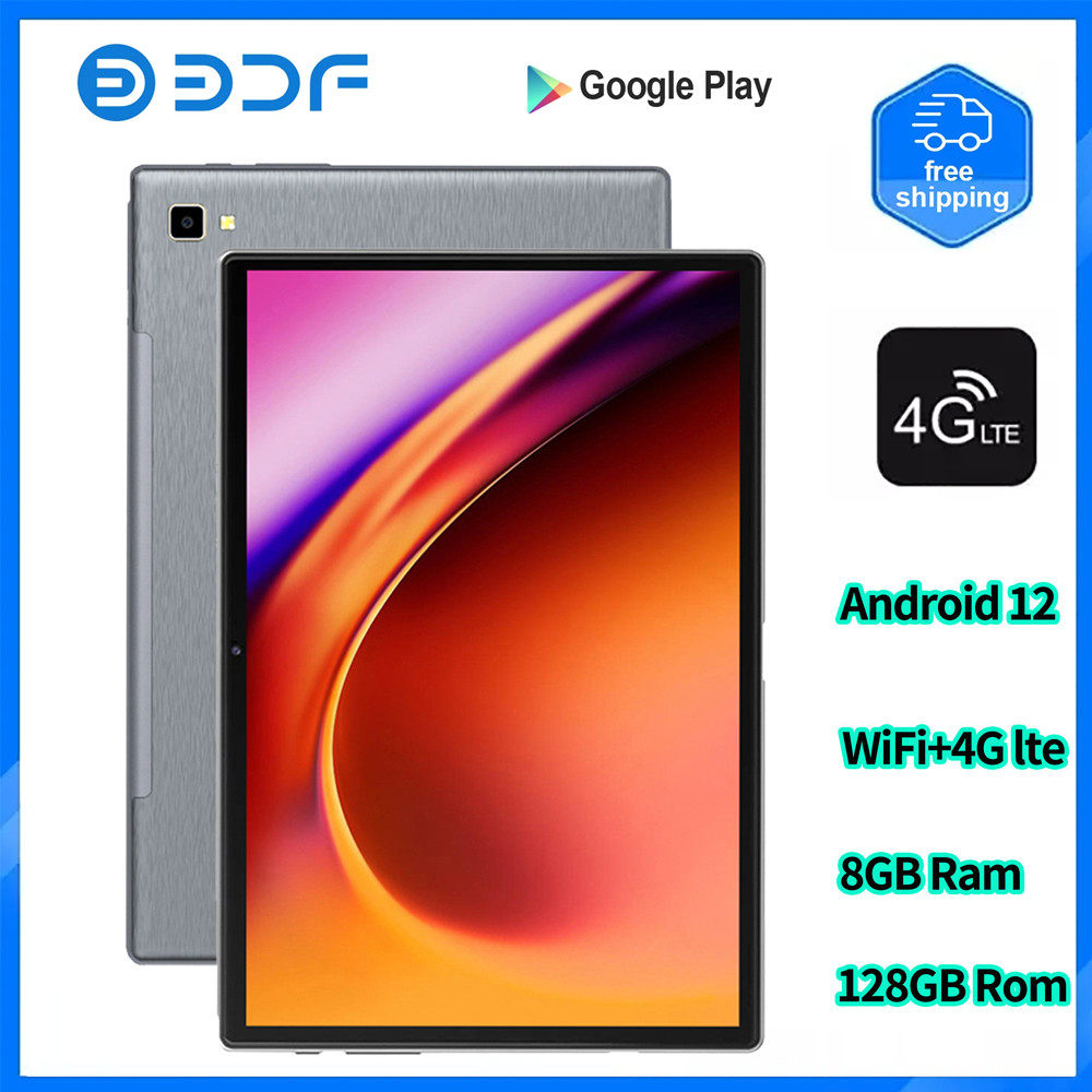 10.1 Inch Tablets Android 12 8GB + 128GB 4G Phone Call Smart Pc Android Tablet Android, Tablet