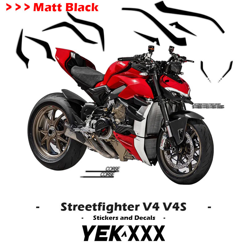 Stickers Kit Design Panigale SP Black For Ducati Streetfighter V4/V4S Full Vehicle Fairing Line