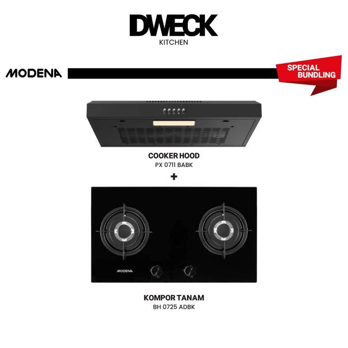 DWECK - Paket Kompor Tanam 2 Tungku Black Modena - BH 0725 ADBK