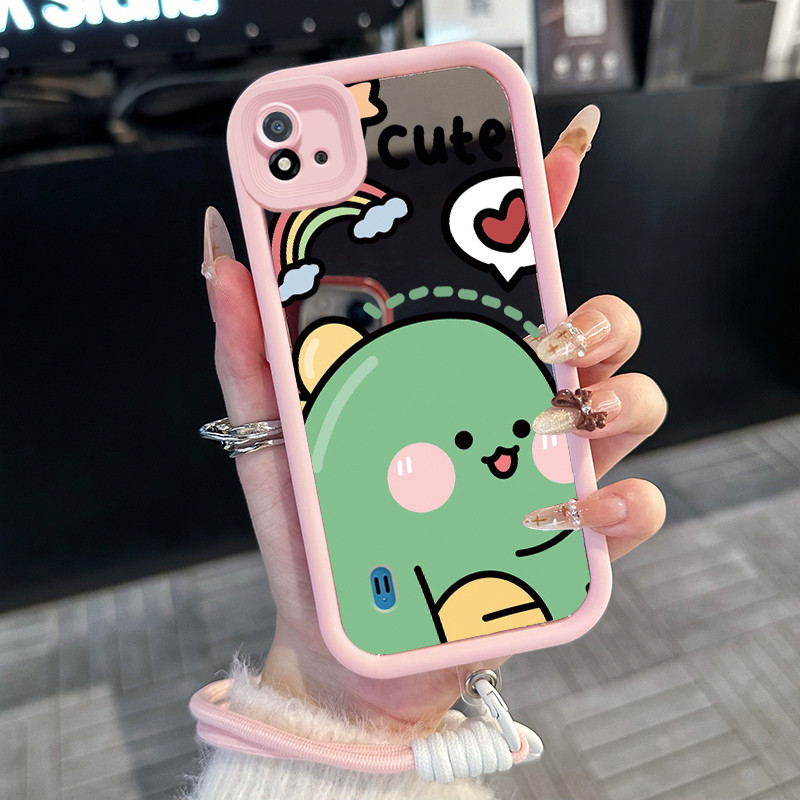 Casing Hp untuk Realme C20 C20A C11 2021 C11 2020 Case Casing Dinosaurus dan unicorn pola Silikon So