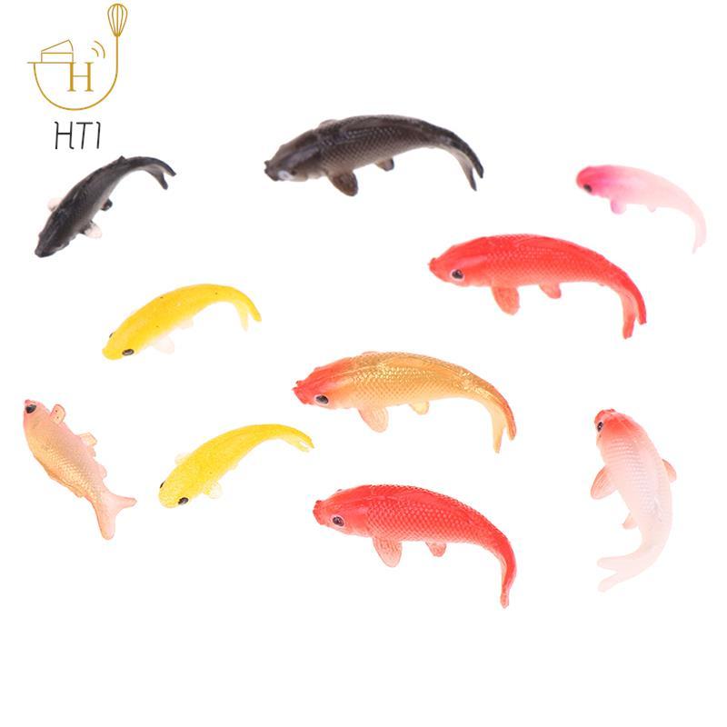 5pcs Quality Doll House Toy Fishing Rod Mini Fishing Net Goldfish Tank Koi Miniature Goldfish Round