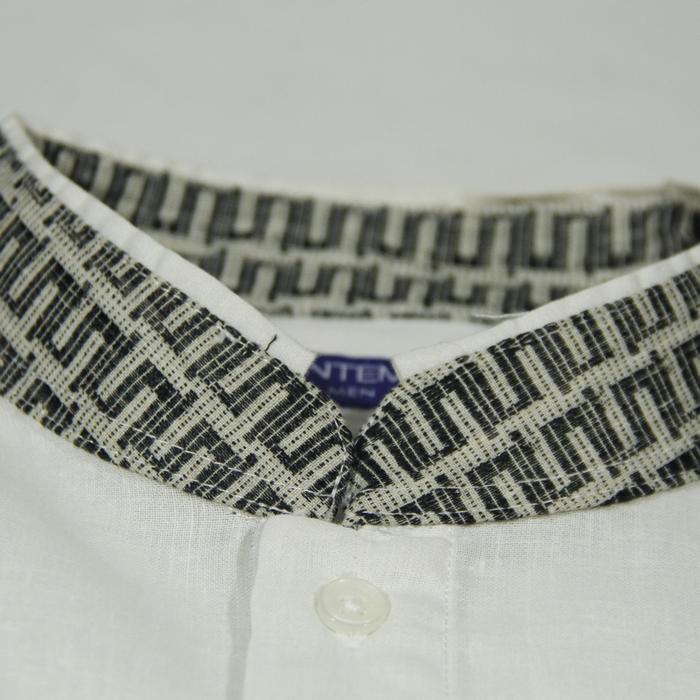 Baju Koko Pria Contempo Lengan Pendek Putih Polos Kerah Motif