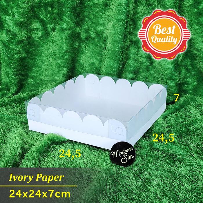 BOX MIKA PUTIH - DUS CAKE - KOTAK KADO HAMPERS 24x24x7
