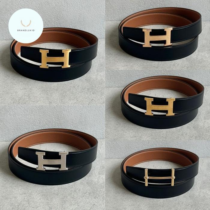 SIAPKIRIM Hermes Man Belt 32mm Reversible (Bolak Balik) Black - Gold Plat GHW / SHW / RGHW / GHW M /