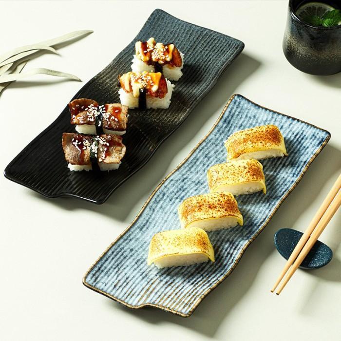 ERAQUE Yatomi Sushi Plate / Piring Saji Makan Sushi Keramik Jepang