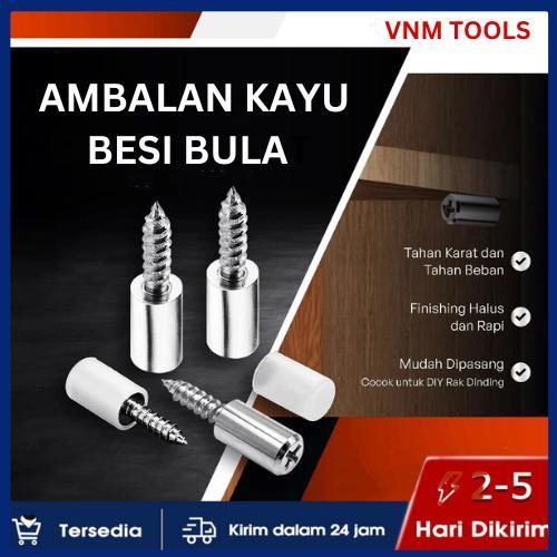 20PCS Ambalan Kayu Besi Bulat Sekrup Siku Penyangga Rak Lemari / Ambalan Kaca Bulat / Ambalan