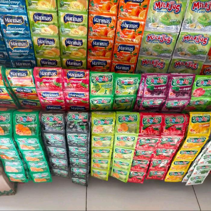 dapat 100 sachet paket usaha minuman marimas teajus jasjus dan frenta mix 10 renteng Serbuk Bubuk