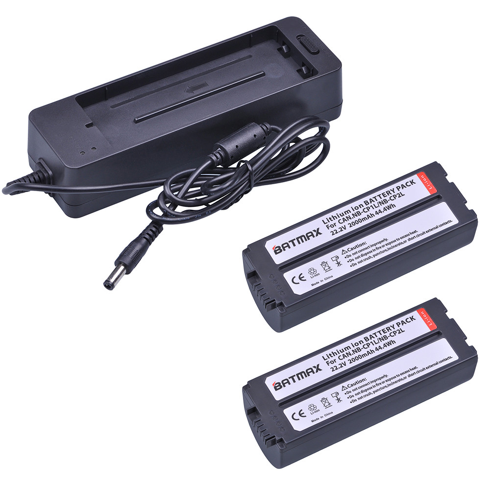 Batmax NB-CP2L NB-CP2LH Battery NB-CP1L and Charger for Canon SELPHY CP1500 CP1300 CP1200 CP910