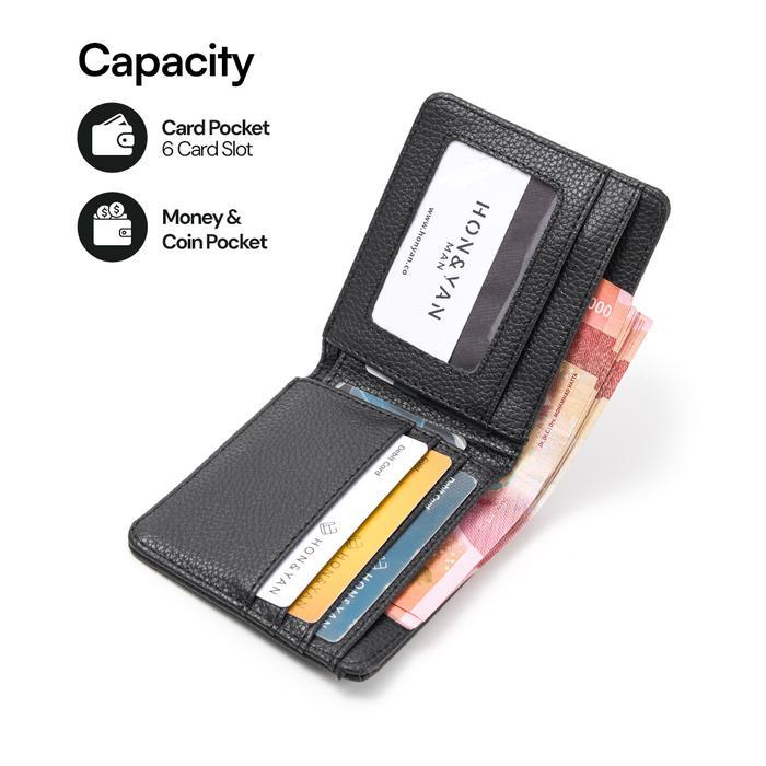 New Honyan Man Dompet Pria Lipat Kulit Terbaru Asli Original - Rei Short Wallet
