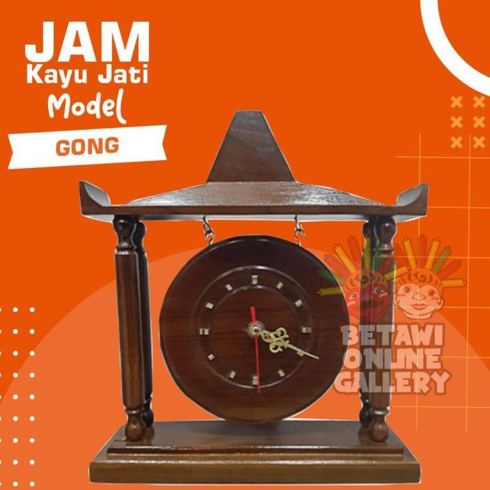 Jam Meja Hias Gong Kayu Jati / Jam Hias Kayu Jati / Jam Gong Kayu Jati / Jam Joglo