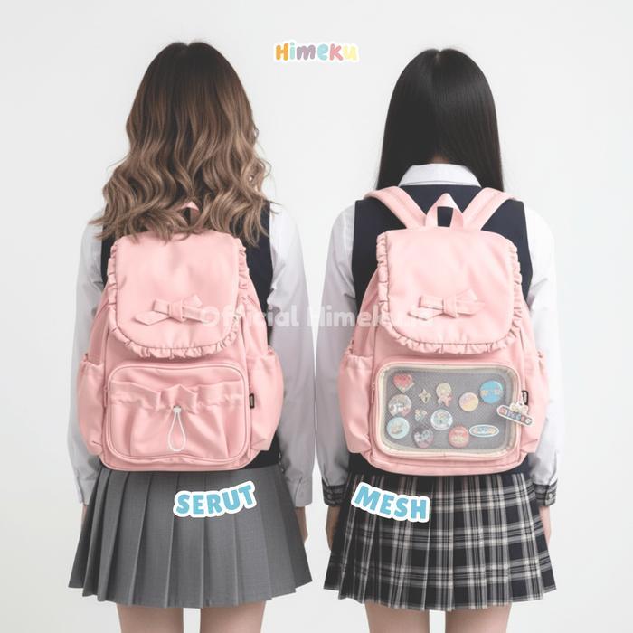 Himeku Lolita Bag - Ita Bag - Medium To Large Backpack - Tas Sedang - Muat Laptop - Ransel Kanvas