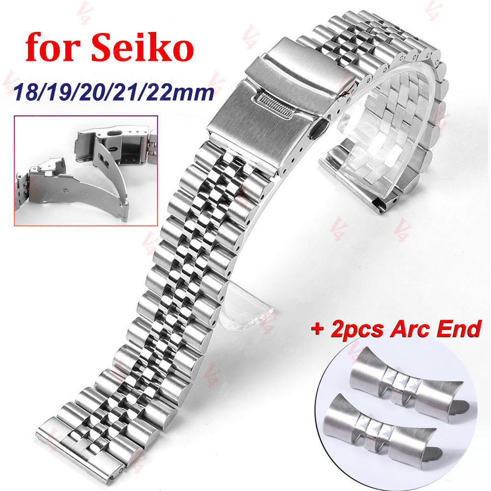 18mm 19mm 20mm 21mm 22mm 24mm Solid Stainless Steel Strap for Seiko SKX for Jubilee Bracelet Curved