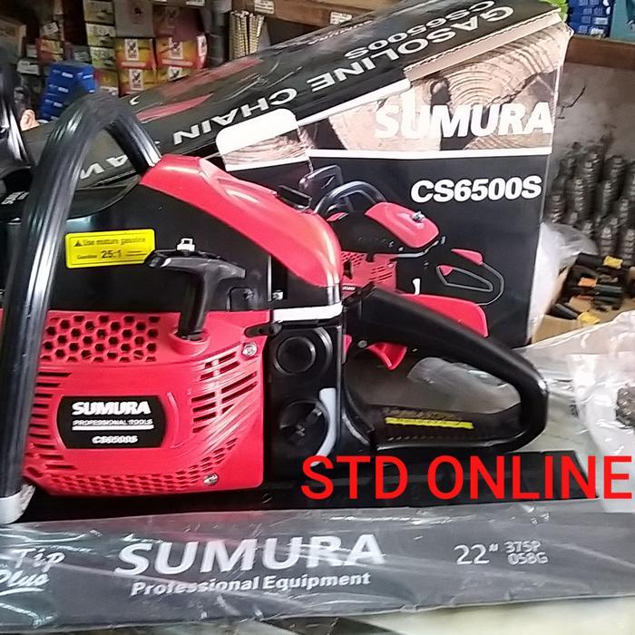 Sumura Chainsaw Sumura 6500 CS6500S Bar 22 Inci Rantai Kikir Baja Awet Siap Pakai Ready Stock