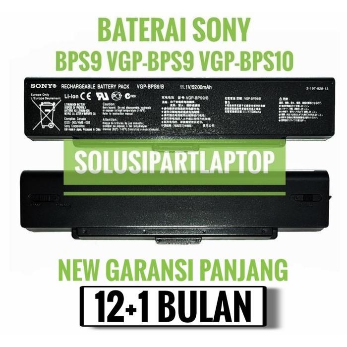 ORIGINAL Baterai Sony Vaio VGP-BPL9 VGP-BPS9/S BPS9A VGP-BPS9 Batre