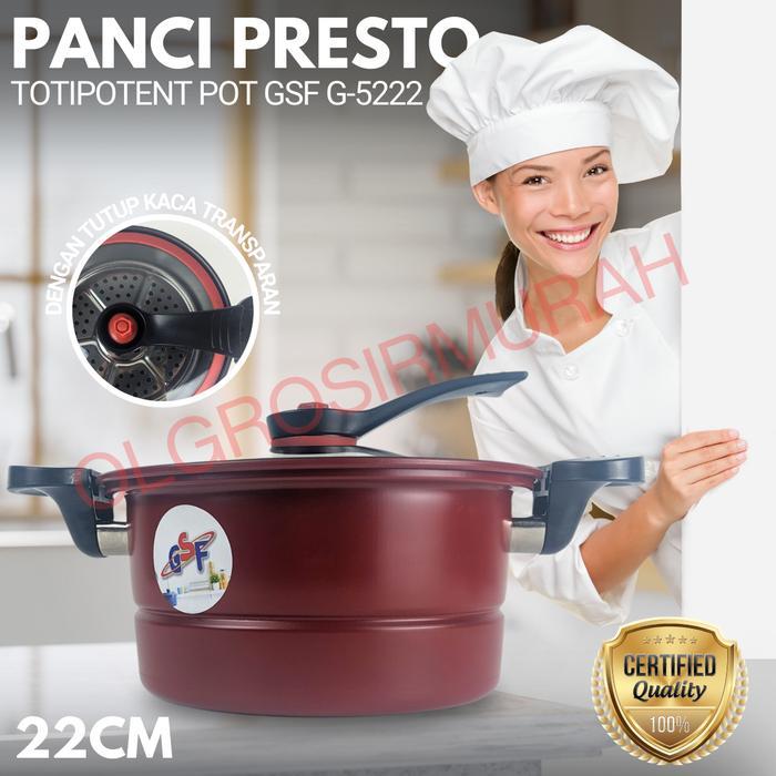 Cypluz - Panci Presto Anti Lengket Alumunium Gsf-5222 + Steamer Anti Lengket / Gsf-5122 / Panci