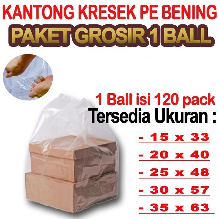 Plastik kresek PE Bening Kantong Kresek PE Bening Kresek Pe Bening PAKET 1 BALL