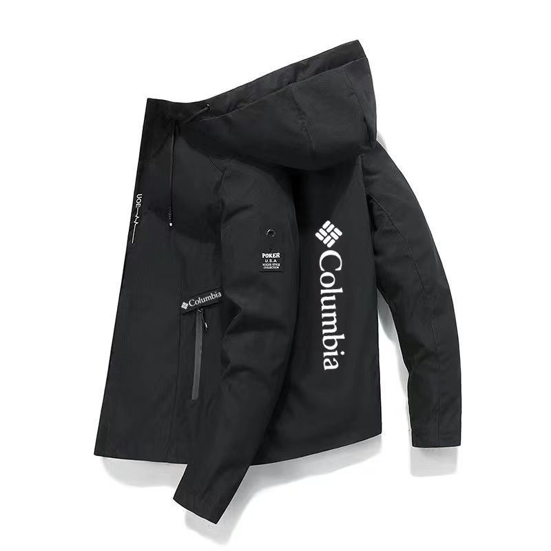 Men's Colombia Outdoor Camping Zipper Hoodie Windproof Jacket Men's Sports Work Jacket