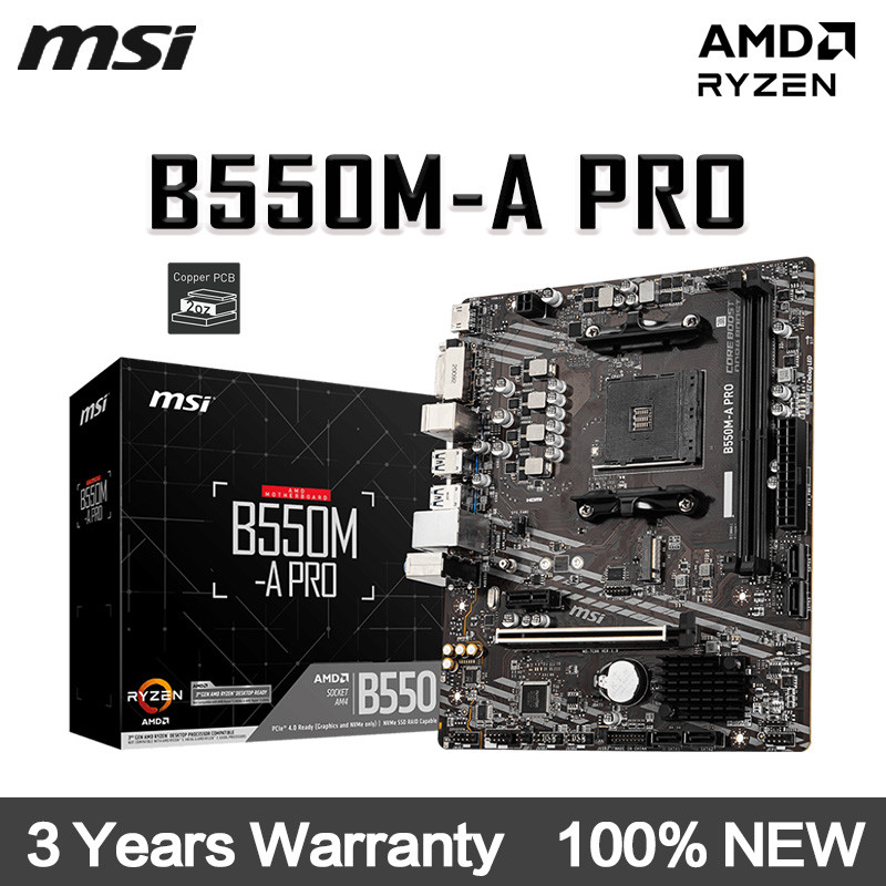 MSI New AMD B550M-A PRO Motherboard Support 3rd Gen AMD Ryzen Desktop Processors and AMD Ryzen 4000