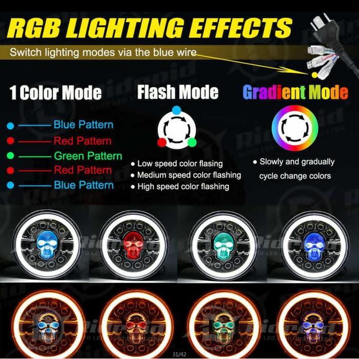 jual Lampu LED Mobil Lampu Sepeda Motor Lampu Tembak Daymaker Motor Modifikasi Tengkorak Wrangler 7