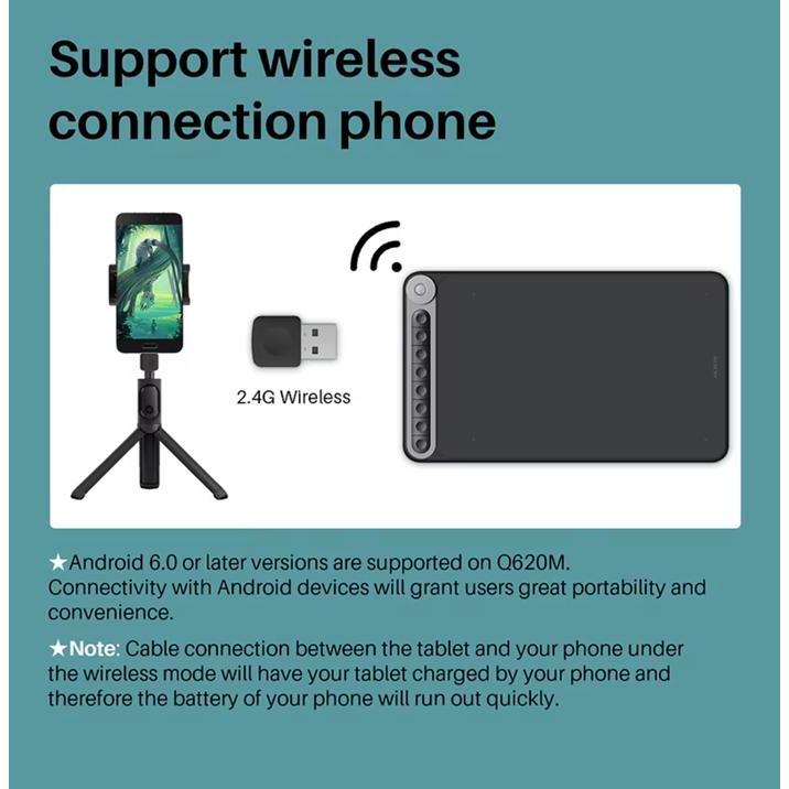 HUION Q620M Wireless Graphic Digital Drawing Tablet Design Alt HS610 Q11K HS611 H950P