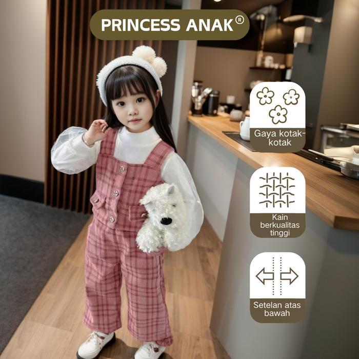 [PRINCESS ANAK] 2-6 TAHUN Anak Perempuan Model Baju Kaos Lengan Panjang Polos Mix Outer Rompi