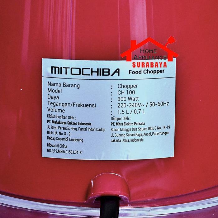 FOOD CHOPPER MITOCHIBA BLENDER SERBAGUNA MULTI BLENDER CH-100 / CH100 / CH 100