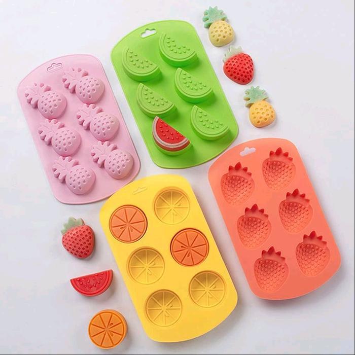 Cetakan Jelly Pudding Coklat Biskuit Lukchup Bentuk Buah Buahan Lucu Dengan Desain Pineapple