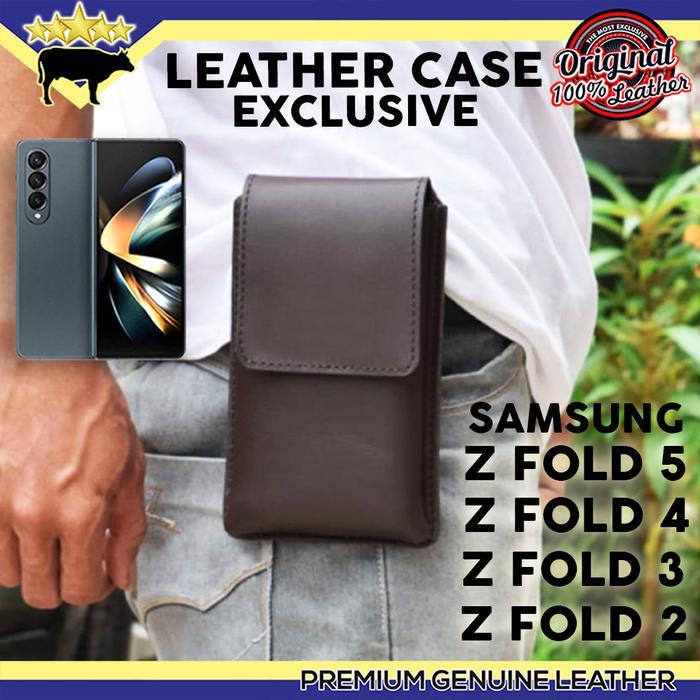 SARUNG HP SAMSUNG Z FOLD 3, Z FOLD 2 IKAT PINGGANG LEATHER POUCH