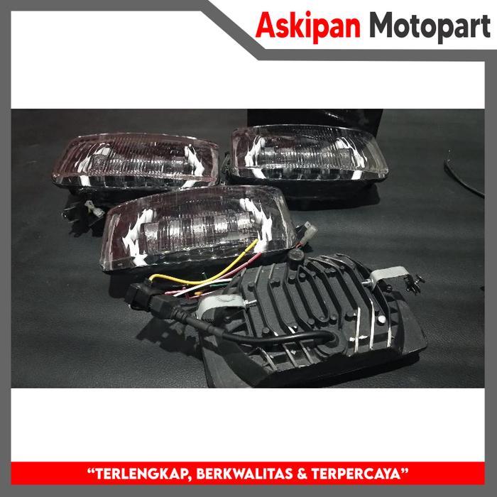 Headlamp Reflektor Lampu Depan Daymaker Vespa Excel Kotak 10 & 15 Titik Led