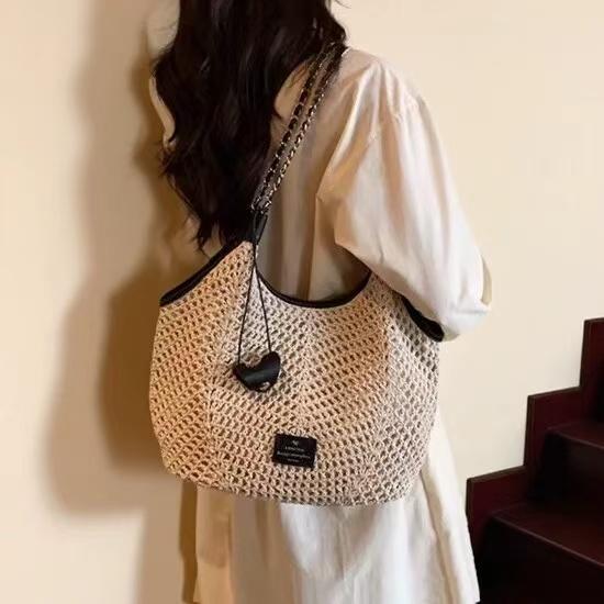 SALE Tas Rajut TanganChio2nd Tas Selempang Wanita - Kulit Sapi Asli & Tali Beeswax, Tas Anyaman