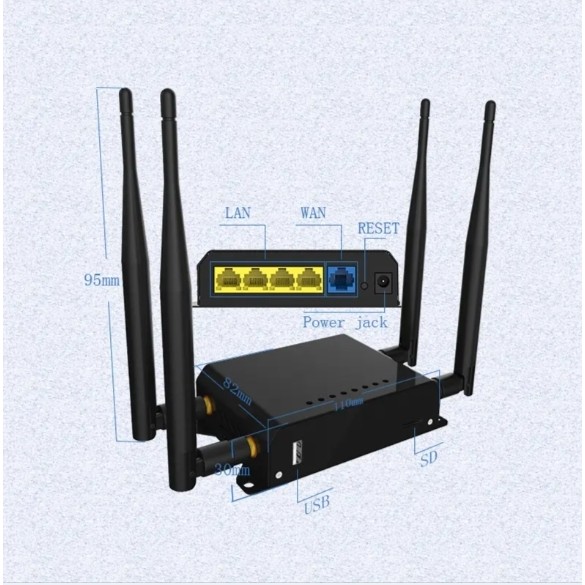4G LTE CPE Router Modem 300Mbps 4G Router Wireless Modem External Antenna with Sim CPE Router with