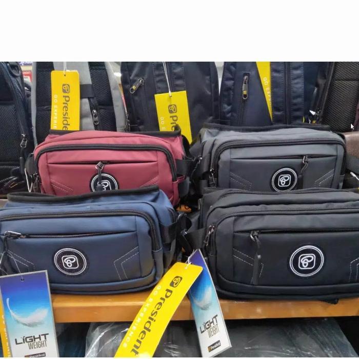 Waistbag Pria Waist Bag President,Tas Selempang Pinggang President Original