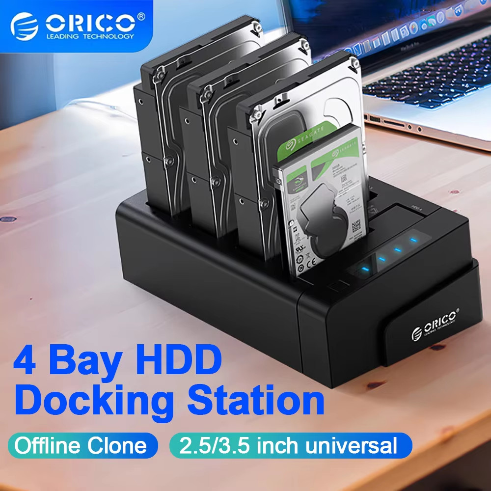 ORICO 4 Bay 2.5" 3.5" HDD External Hard Drive Enclosure with Clone SATA to USB 3.0 HDD Docking