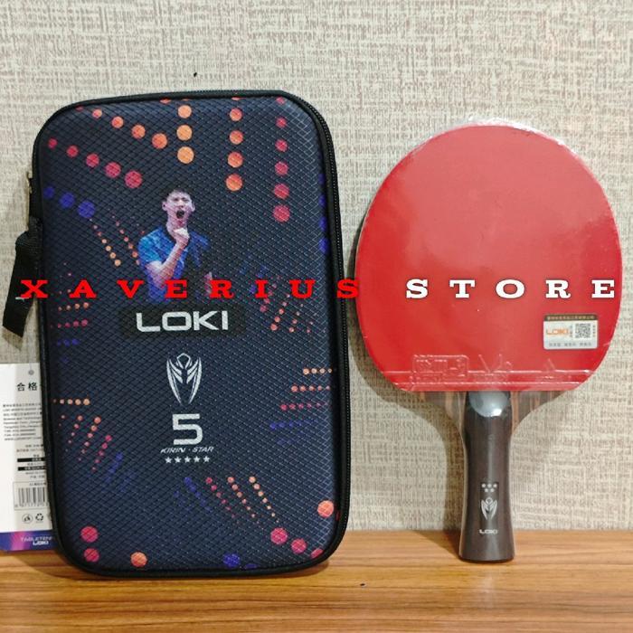 Bet Pingpong Tenis Meja Loki 5 Star Kirin Carbon Original