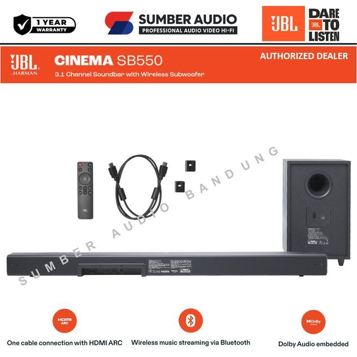 Jbl Cinema Sb550 Soundbar 3.1 Channel Dengan Subwoofer Nirkabel Bluetooth 5.3 & Dolby Audio Garansi