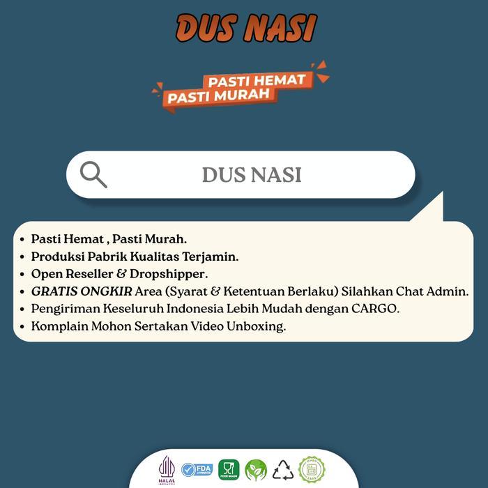 Dus Nasi Kotak 20X20 Laminasi Box Nasi 20X20 Kotak Katering (Isi 20 Pcs-Bb5K4)