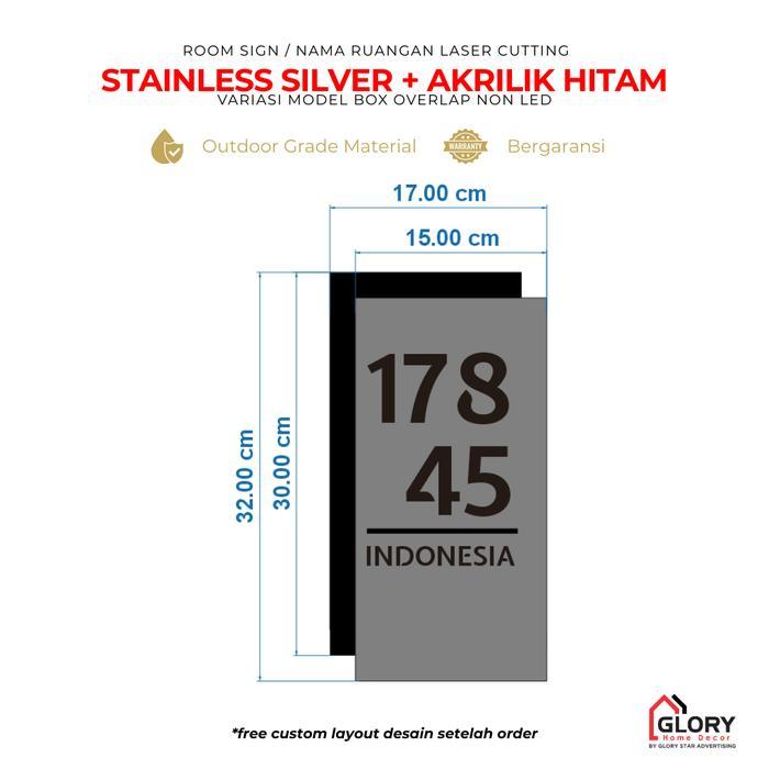 Nomor Rumah Timbul Stainless & Galvanil