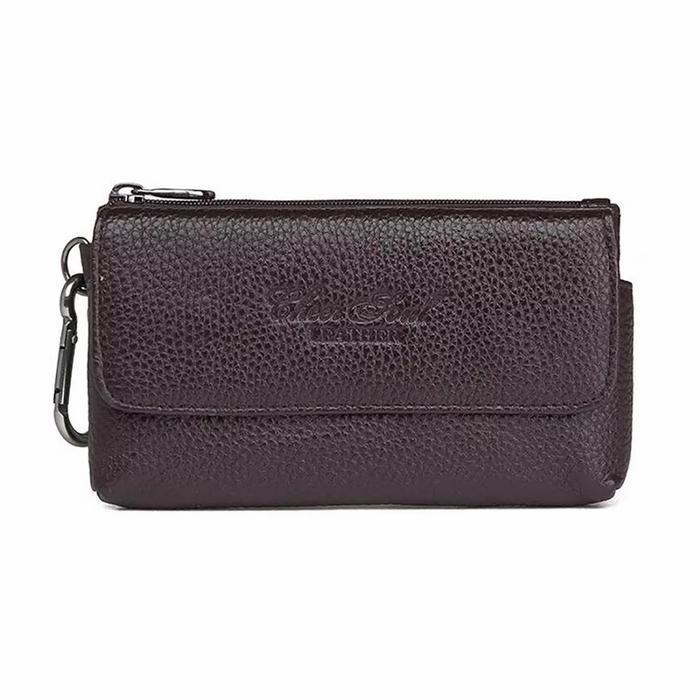 Dompet Minimalis Dompet Hp Pinggang Pria Kulit Asli Cheer Soul Sarung Horizontal 6Inch