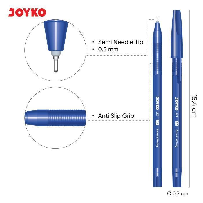 . JOYKO Ball Pen Pulpen 1 Pack JK-7 0.5mm Isi 12 Pcs