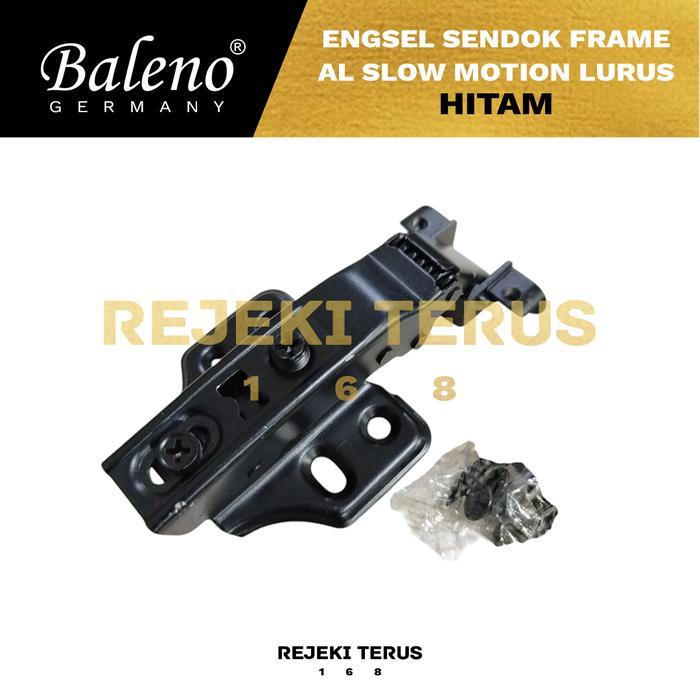 Engsel Sendok Frame Aluminium SLOW MOTION HITAM BLACK Baleno / Hidrolik Lurus Soft Close