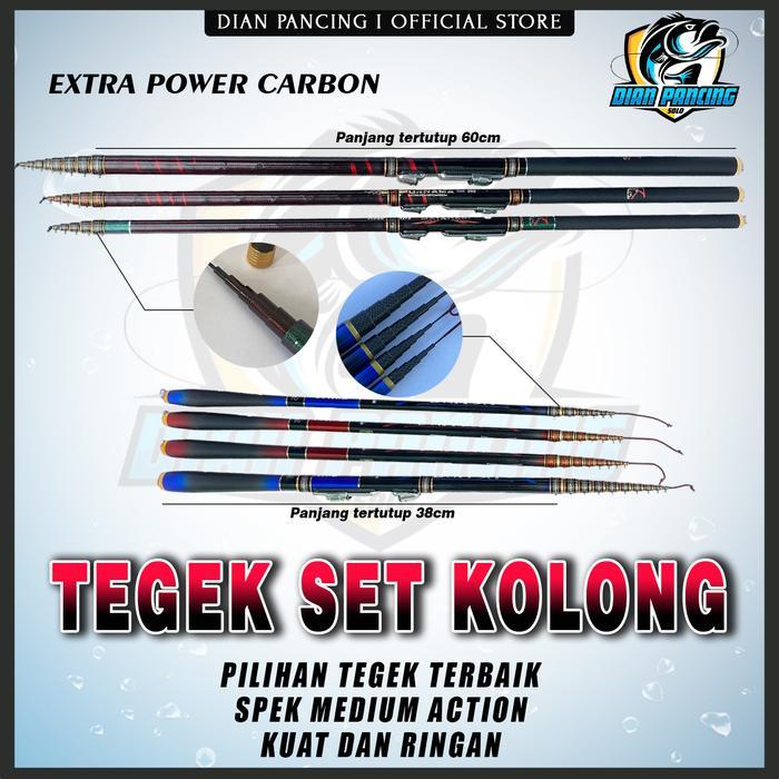 Joran tegek Set Kolong Carbon Ruas Pendek dan Panjang Ringan dan Kuat Medium Action