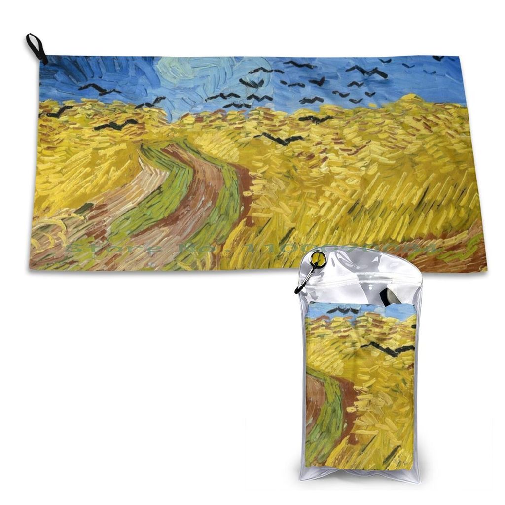 Wheatfield With Crows Van Gogh Painting Quick Dry Towel Gym Sports Bath Portable Rem Re Zero Figure 
