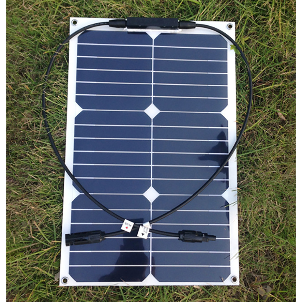 Sunpower Solar Cell Semi Flexible 20W 18V Portable Solar Panel for Car Camper RV Easy Installation