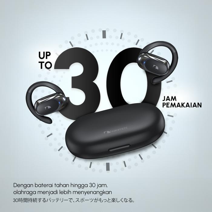 DISKON NAKAMICHI OP TW005 OPEN EAR CLIP EARPHONE RUNNING AIR CONDUCTION TWS ANTI KERINGAT