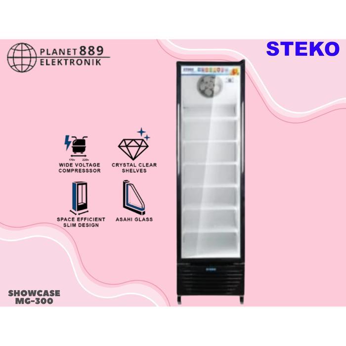 HOT SALE STEKO Showcase MG-300 6 Rak Display Cooler Lemari Pendingin Makanan 280L BISA GOSEND