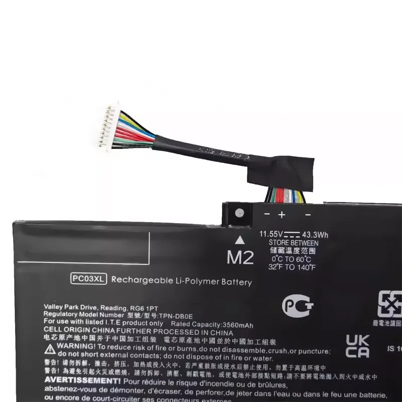 11.55V 43.3Wh 3560mAh PC03XL Laptop Battery for HP Pavilion x360 15-er0125od 4-dw0021na PC03043XL