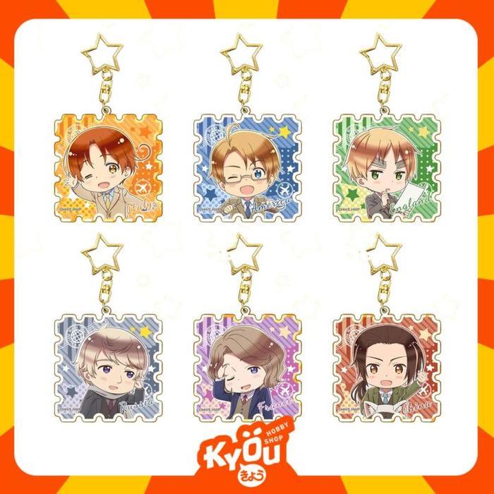 Italy Germany Japan America England France Russia China Acrylic Keychain - Hetalia WorldStars