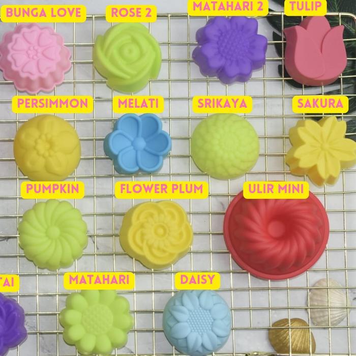Cetakan Silicone Bunga isi 5pcs / Cetakan Silicone / Cetakan Silikon / Cetakan Puding Silikon